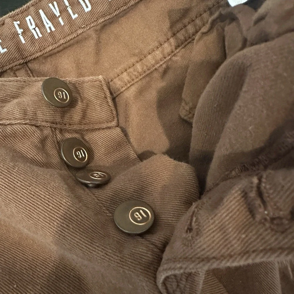 Cotton: On The Frayed Mid Rise Brown Cut Off‎ shorts Women's Size 2